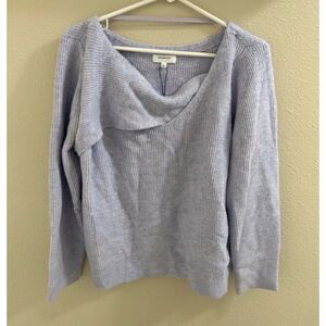 XL Petite Lavender Ribbed Knit Cowl Neck Cozy Sweater Tunic